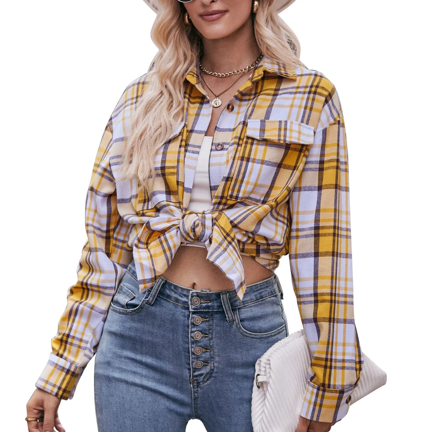 2023 Autumn and Winter Casual Oversize Loose Plaid Shirt