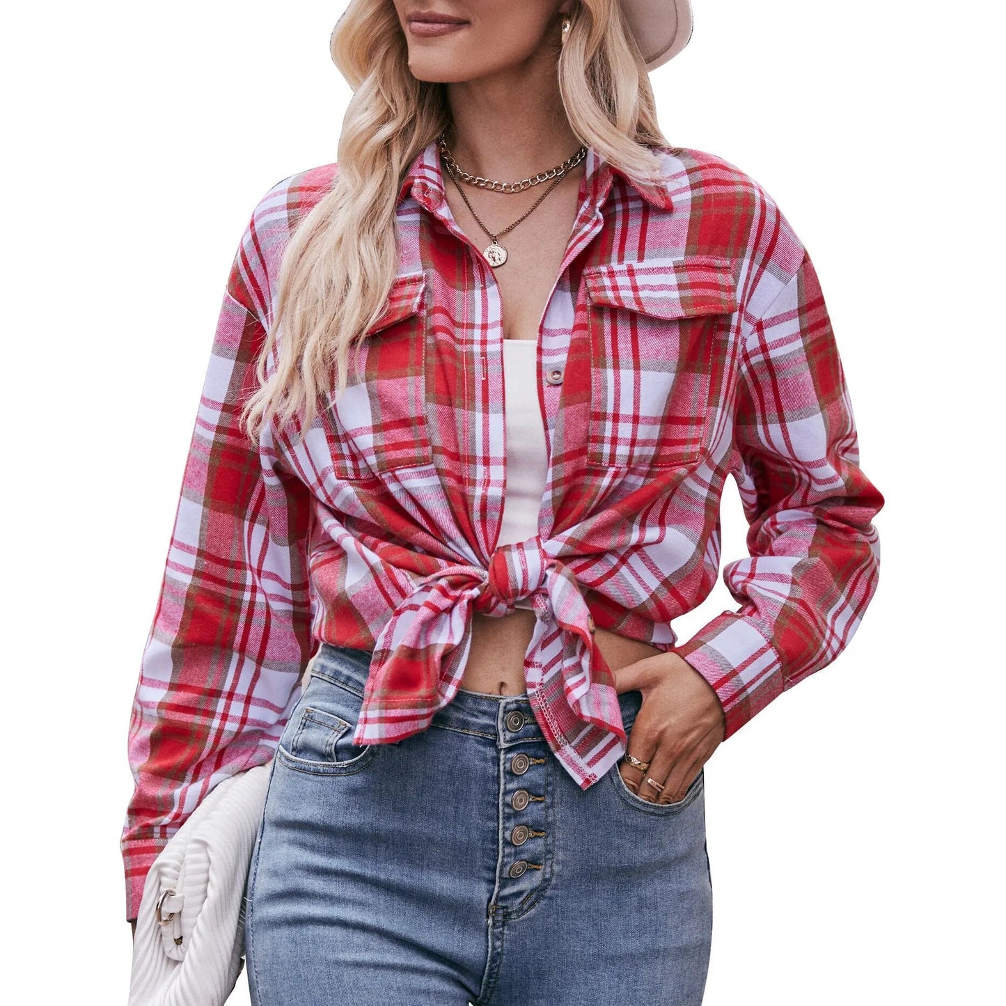 2023 Autumn and Winter Casual Oversize Loose Plaid Shirt