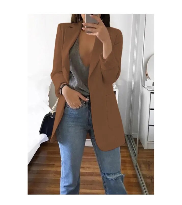 2023 Casual Slim Cardigan Blazer Women's Spring and Autumn Outwear