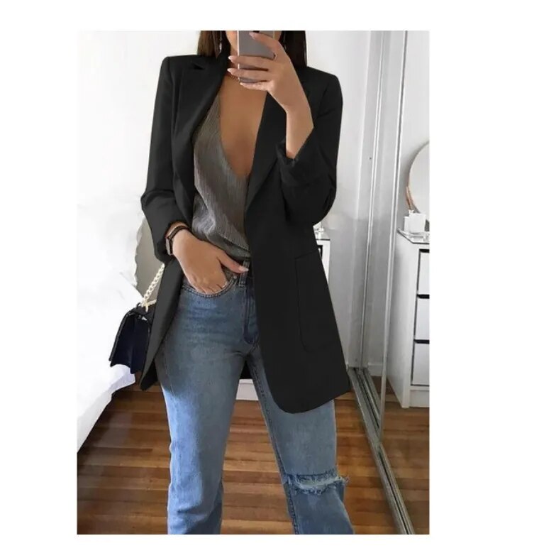 2023 Casual Slim Cardigan Blazer Women's Spring and Autumn Outwear