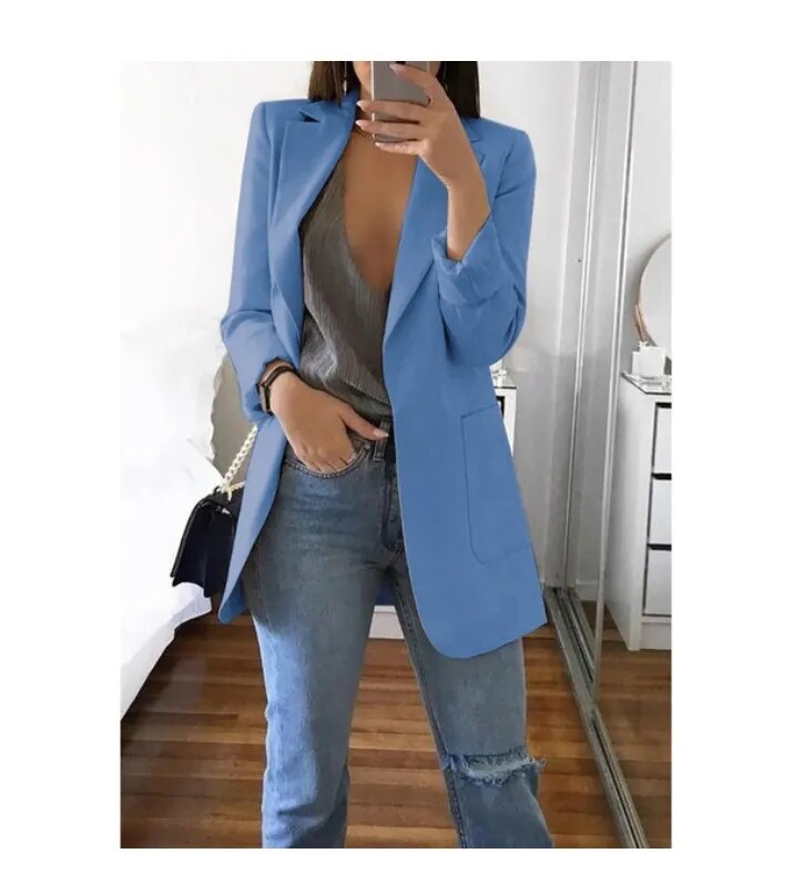 2023 Casual Slim Cardigan Blazer Women's Spring and Autumn Outwear