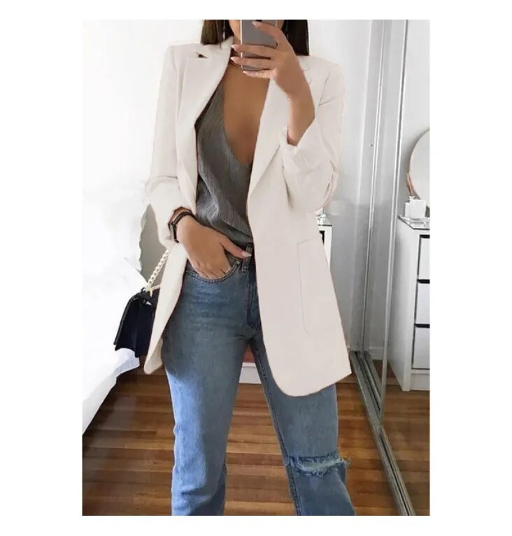 2023 Casual Slim Cardigan Blazer Women's Spring and Autumn Outwear