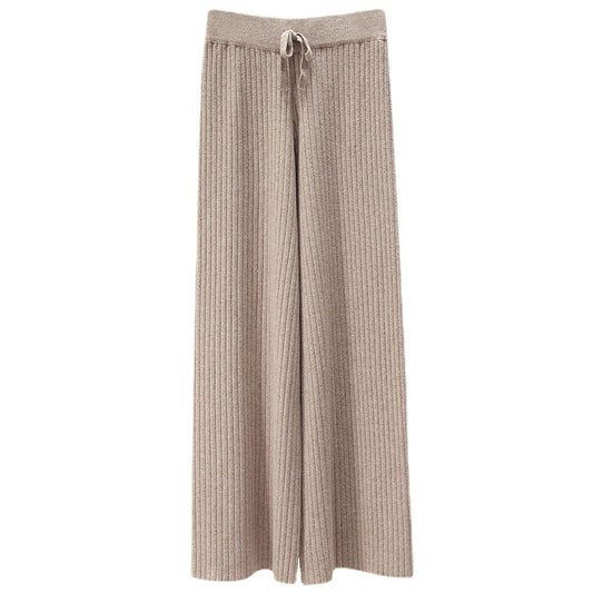 2023 Drop Feeling Wide Leg High Waisted Loose Casual Autumn and Winter Thickened Wool Knitted Straight Tube Pants