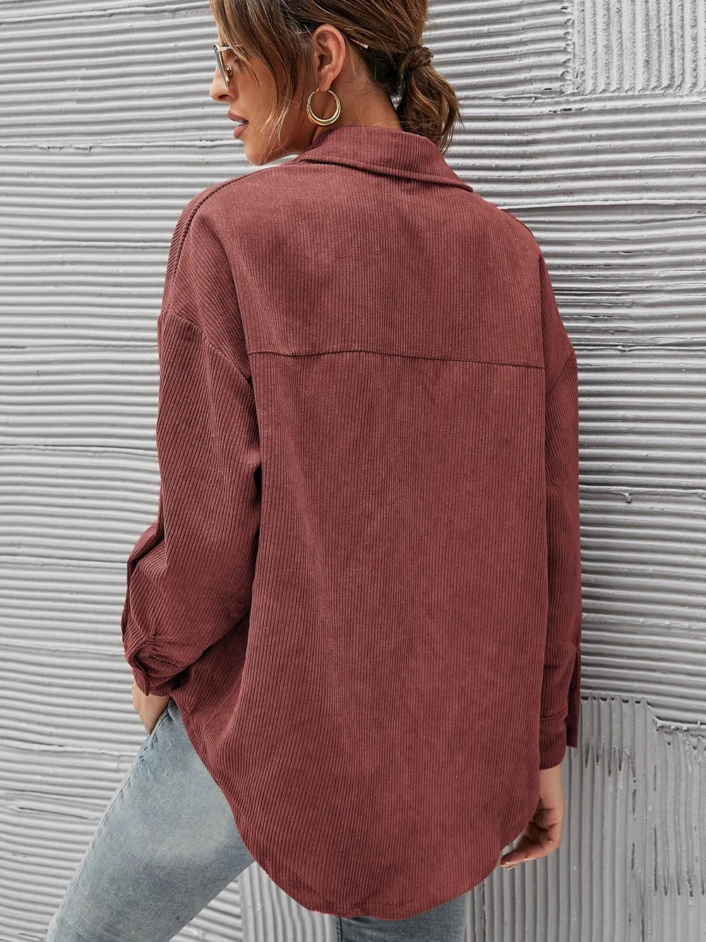 2023 Fall/Winter Oversize Loose Casual Corduroy Shirt Women