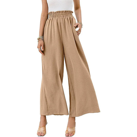 2023 Wide Leg Solid Color High Waist Loose Casual Pants