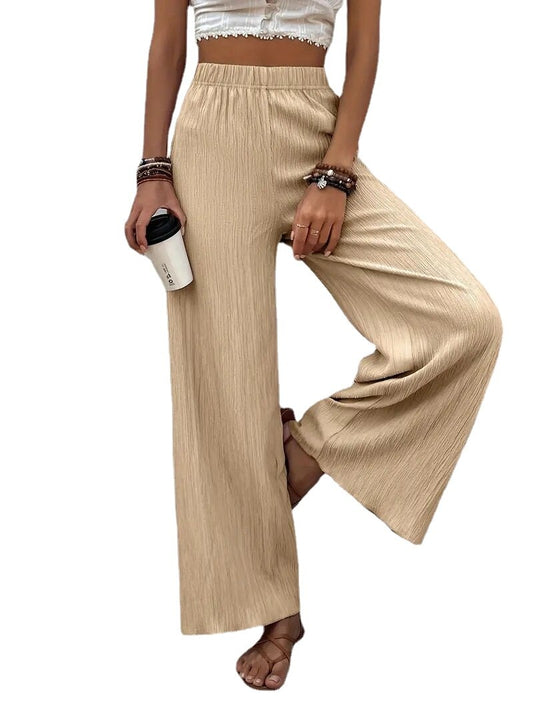 2023 Women's Casual Loose Wrinkled Wide Leg Long Pants