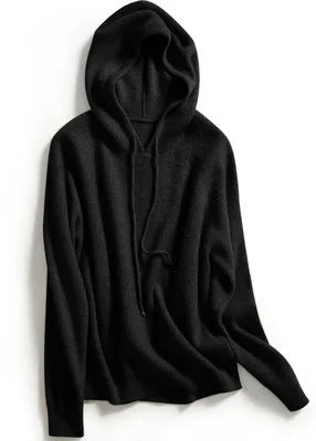 Autumn/Winter hooded goat tops, women's hoodies, thickened white sweaters, short sweaters, knitted hoodies, base layers,