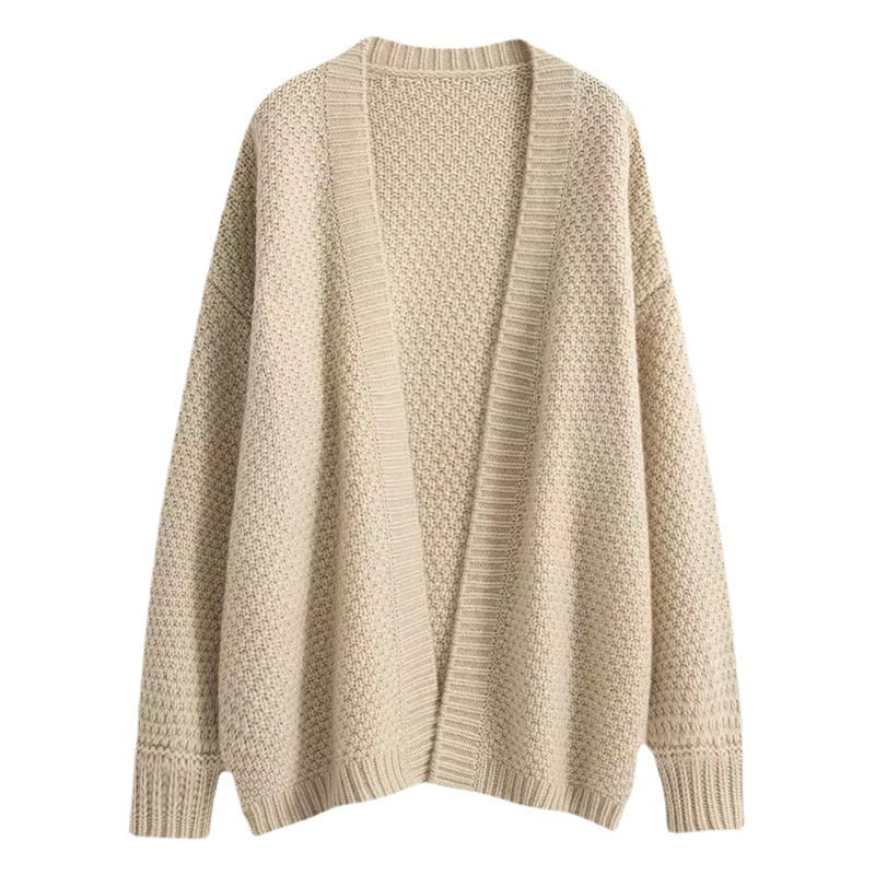 Autumn and Winter New 2023 Sweater Knit Women's Thick Loose Lazy French Retro Long Coat Cardigan