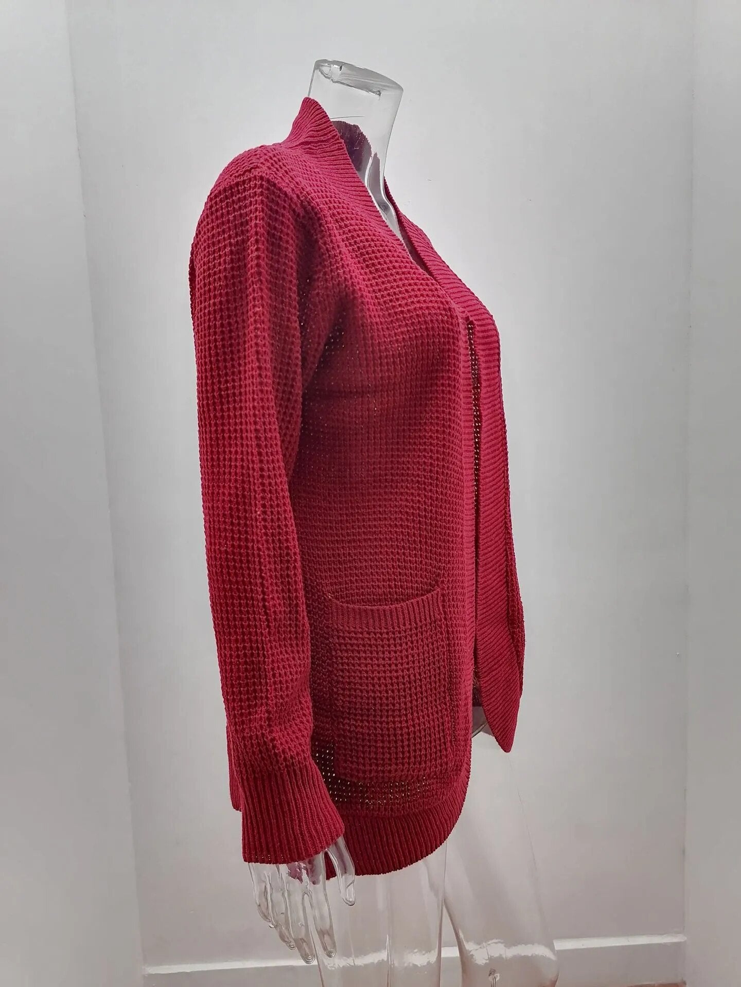 Autumn and Winter Women's Sweater Cardigan with Pockets