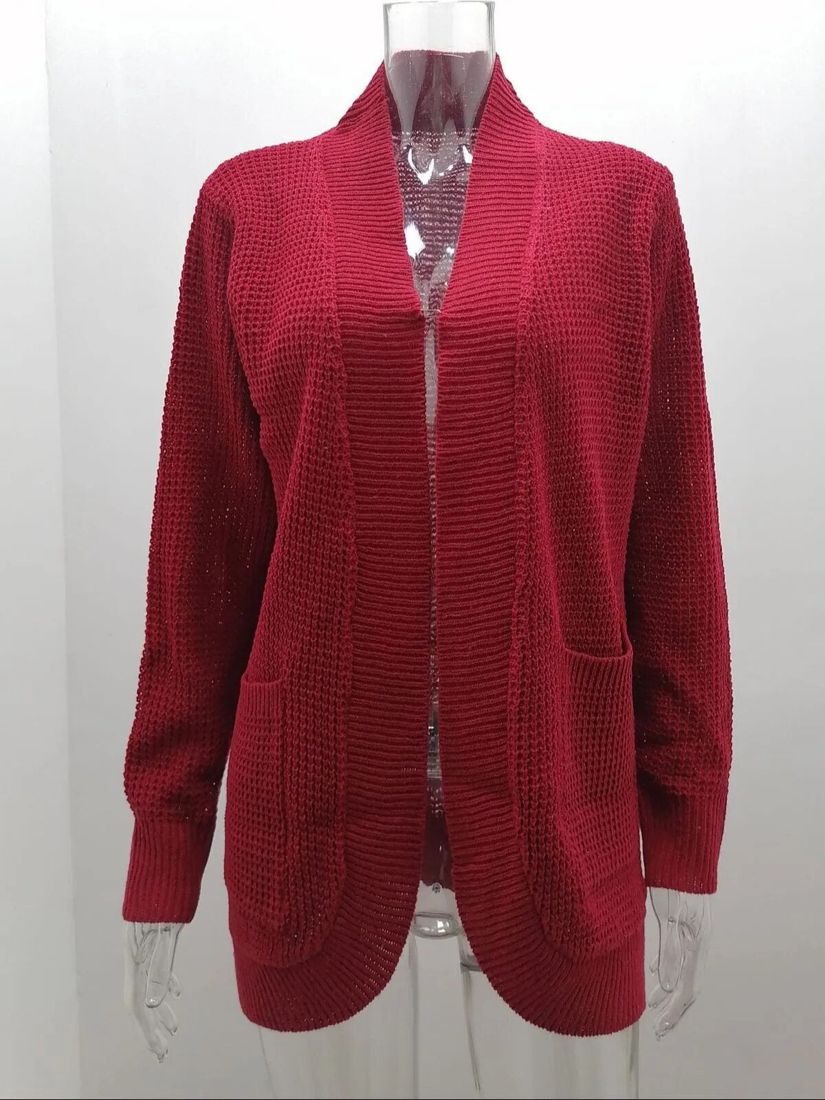 Autumn and Winter Women's Sweater Cardigan with Pockets