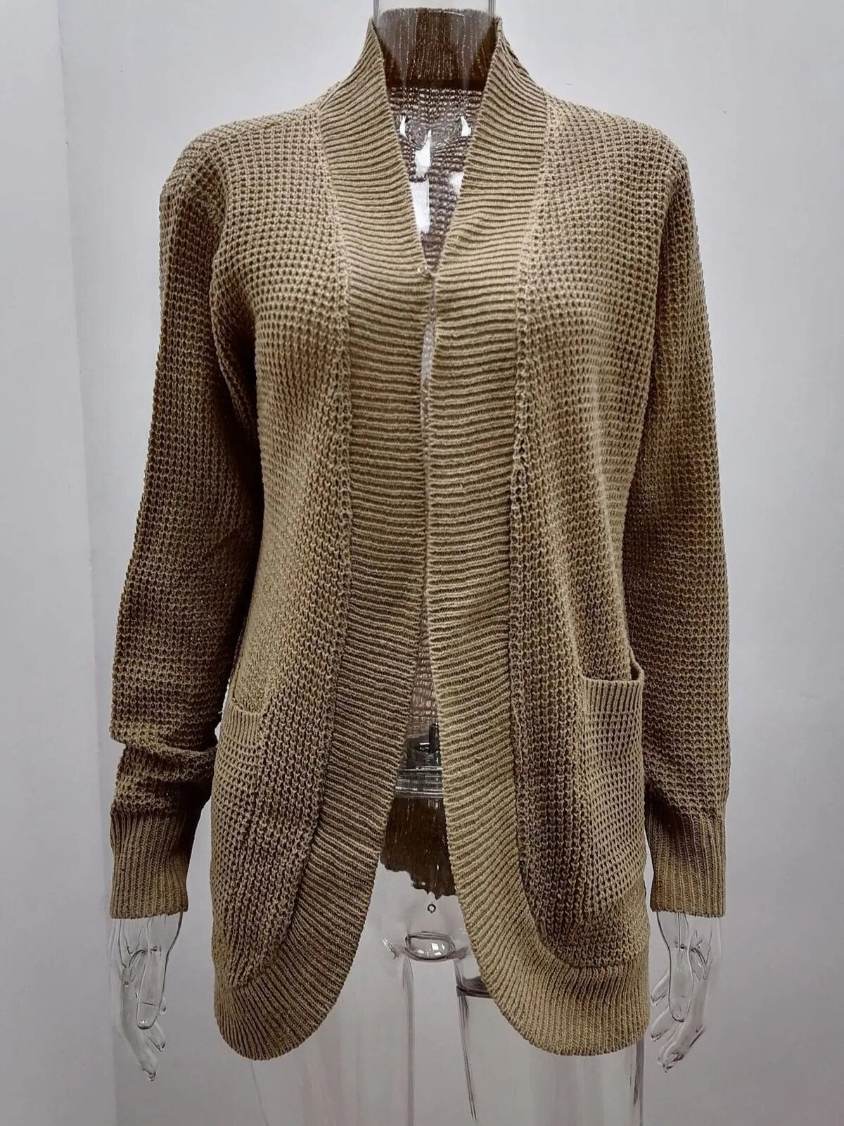 Autumn and Winter Women's Sweater Cardigan with Pockets