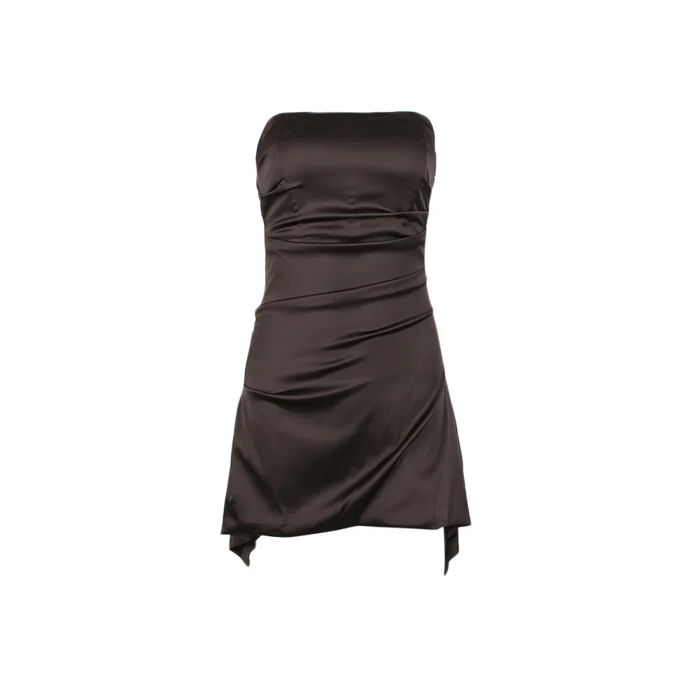 Backless Slim Ruched Mini Cocktail Party Dress