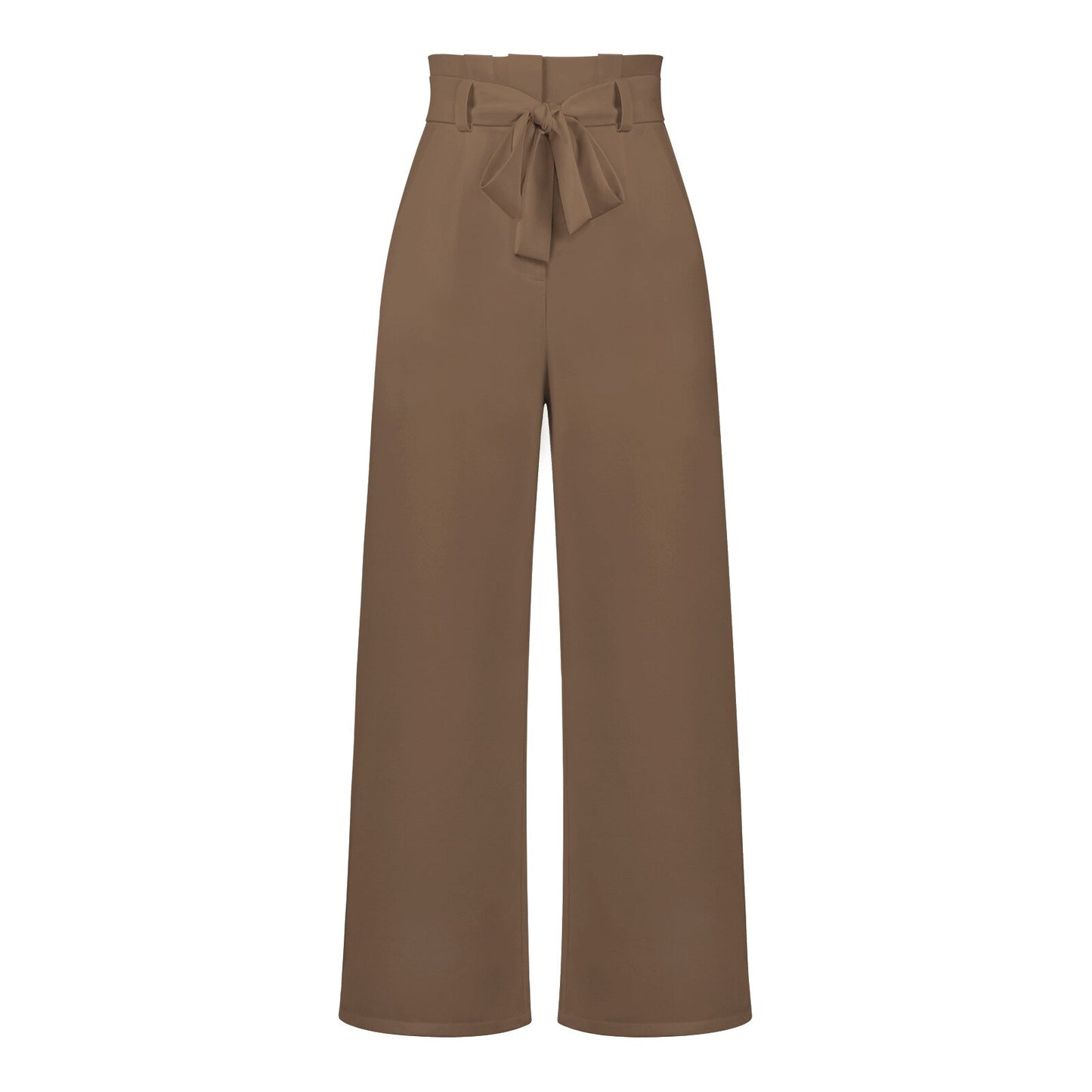 Casual Wide-leg Trousers with Belt Pants