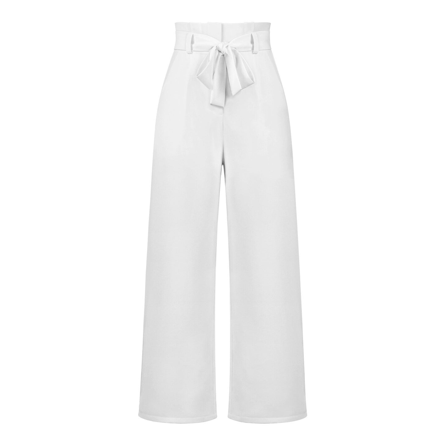 Casual Wide-leg Trousers with Belt Pants