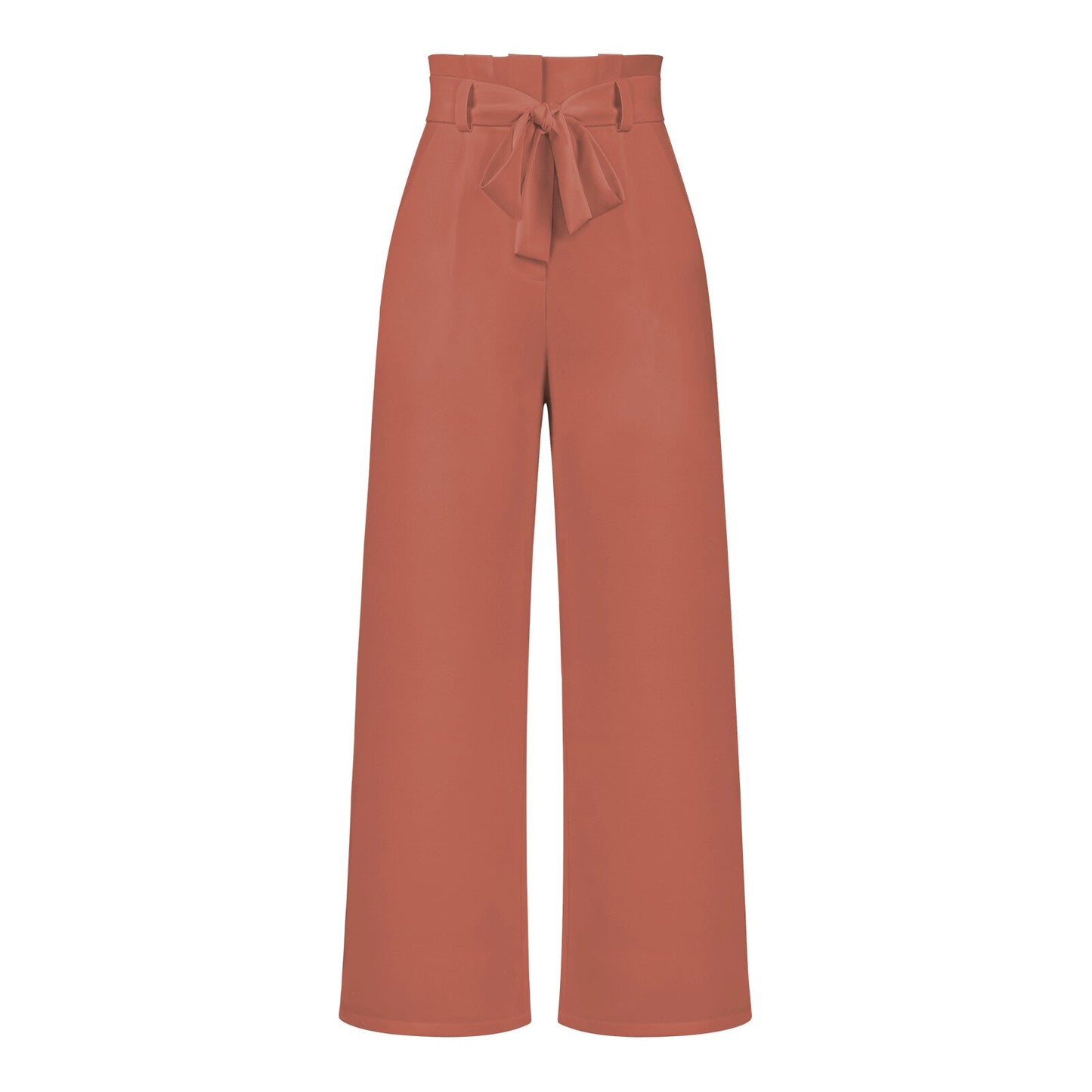 Casual Wide-leg Trousers with Belt Pants