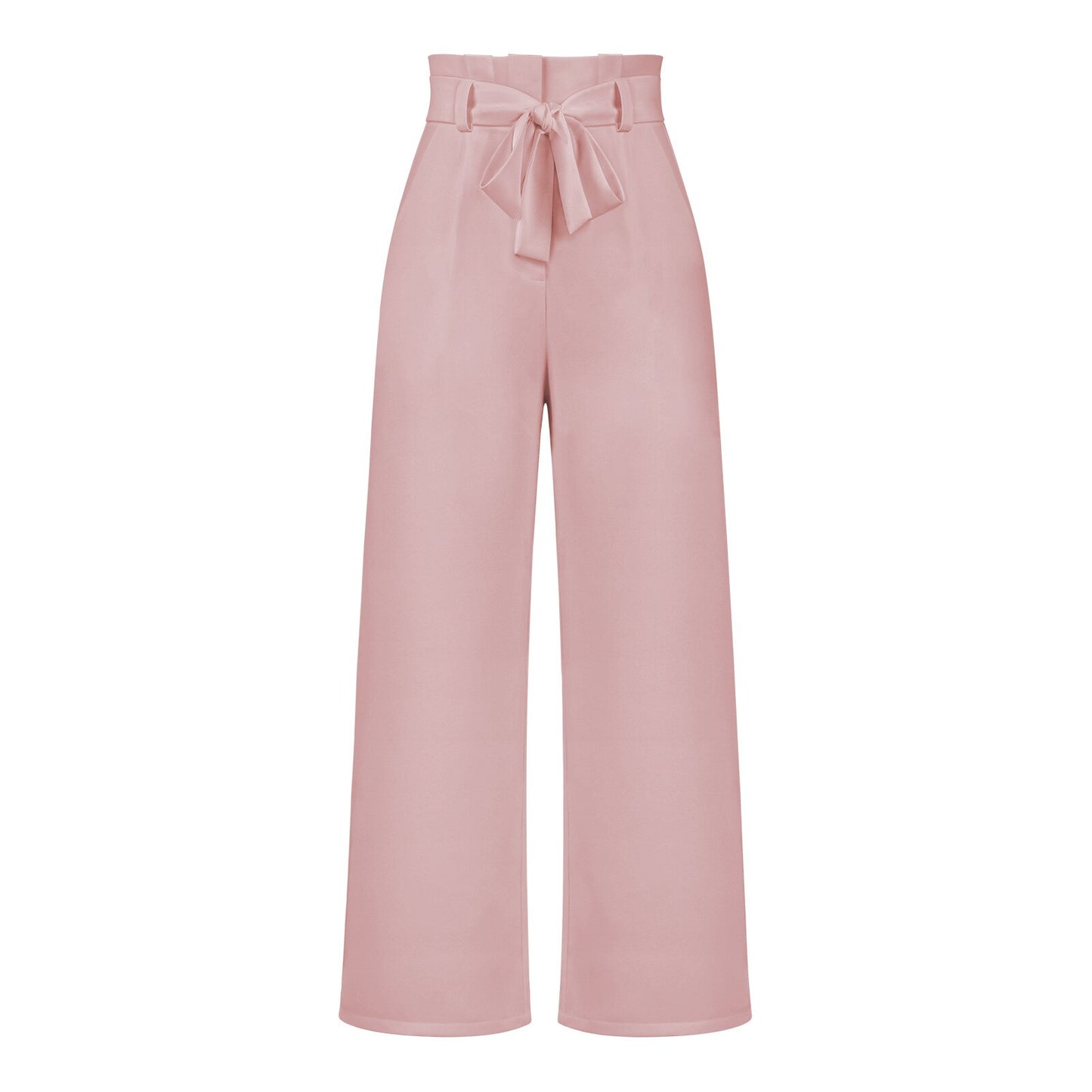 Casual Wide-leg Trousers with Belt Pants