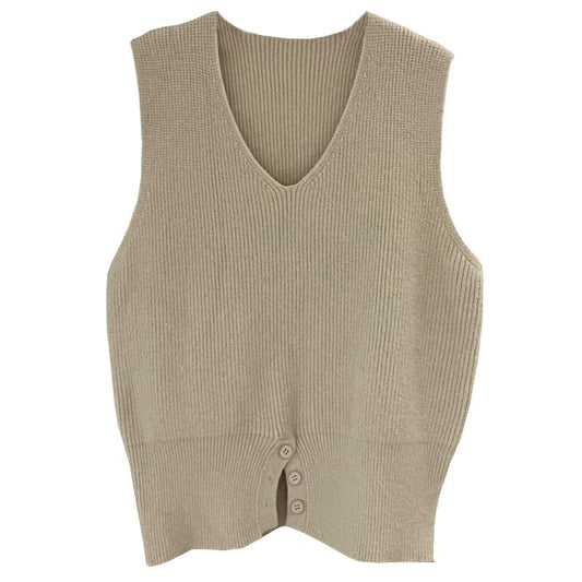 Chic New V-neck Knit Buttons Vest Tank Top