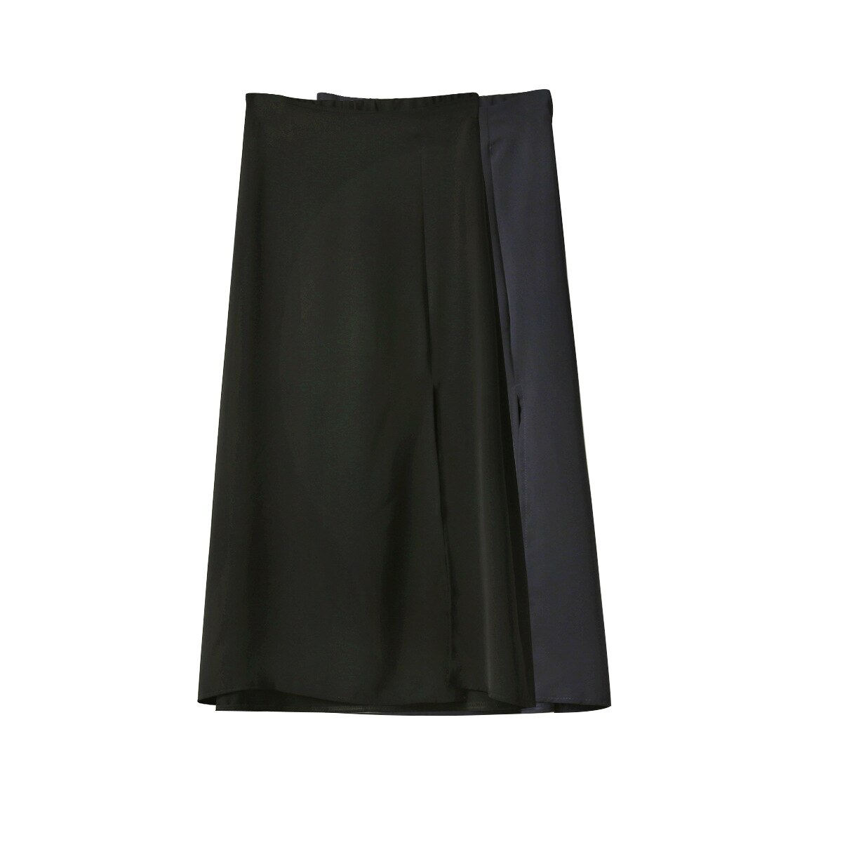 Chic Simple Solid Color Side Split A-line Long Skirt