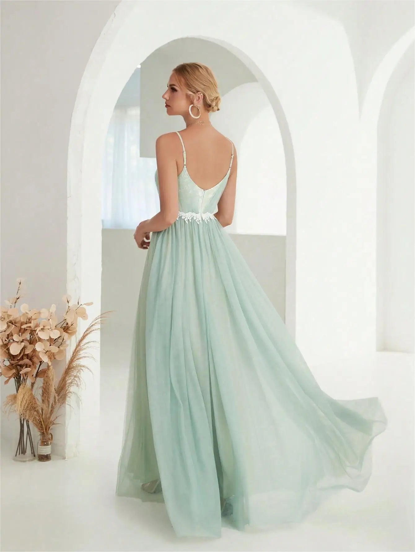 Elegant Spaghetti Straps Sweetheart Long Bridesmaid Dress