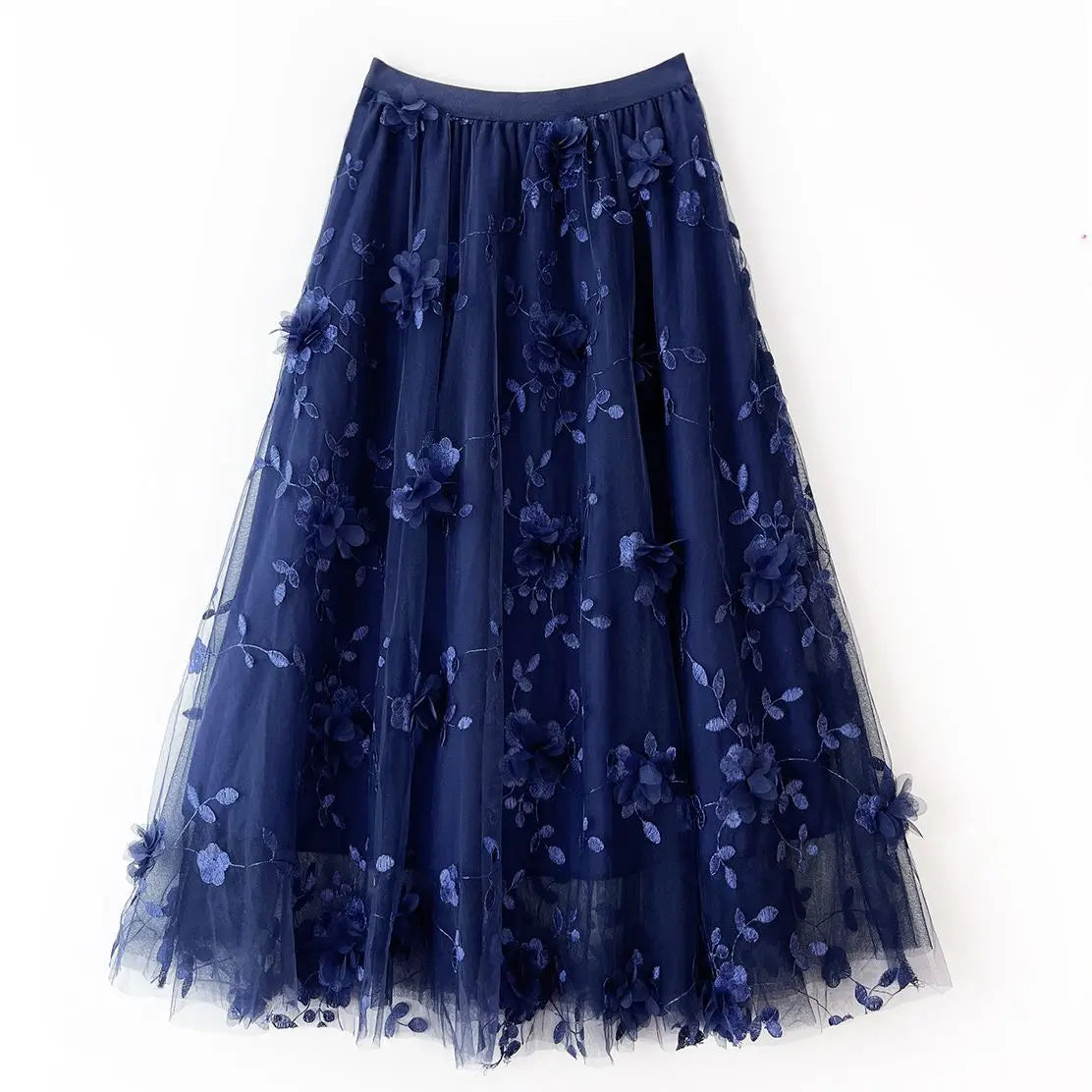 Mesh Eembroidery Three-dimensional Flower Fresh Fairy Skirt