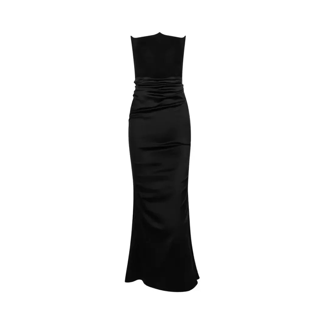 New Sexy FishboneTop Slim Backless Autumn Winter Velvet Mermaid Formal Evening Dress