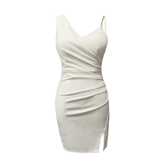 New Sexy V-neck Low-cut White Short Bodycon Party Dress