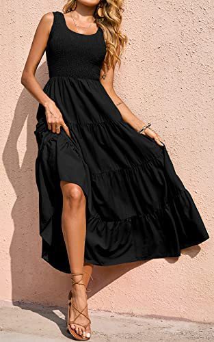 2023 Pleated Big Wwing Midi Casual Dress