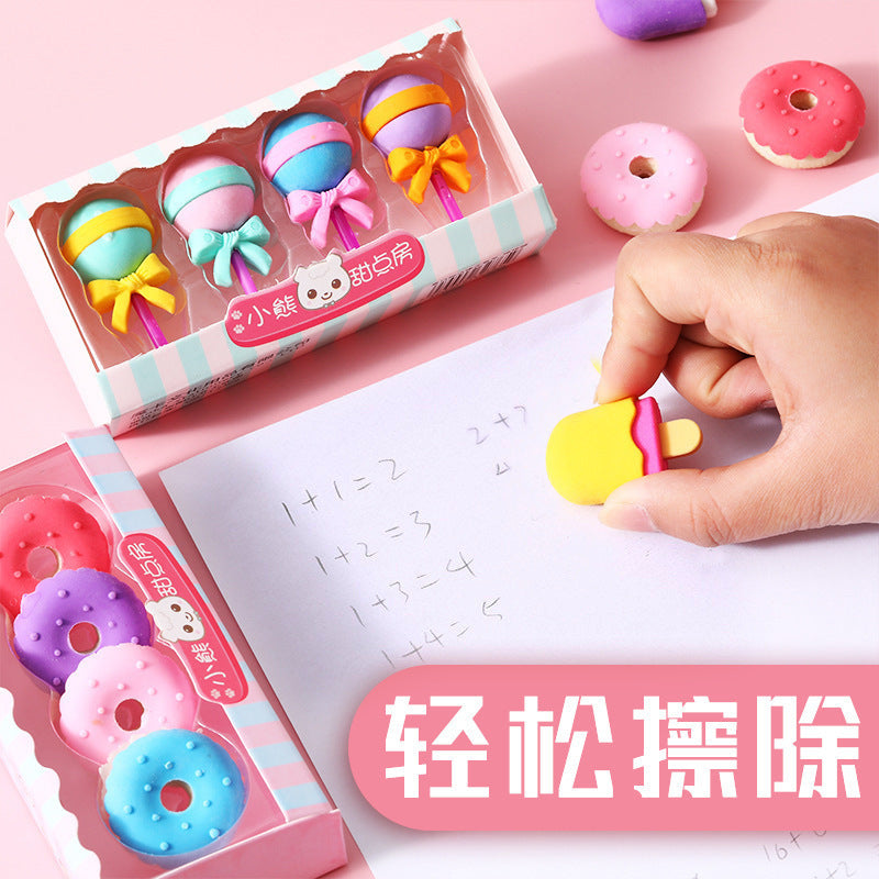 Creative Student Eraser High Quality Cute Children's Cartoon Eraser Set Clean Gift Wholesale