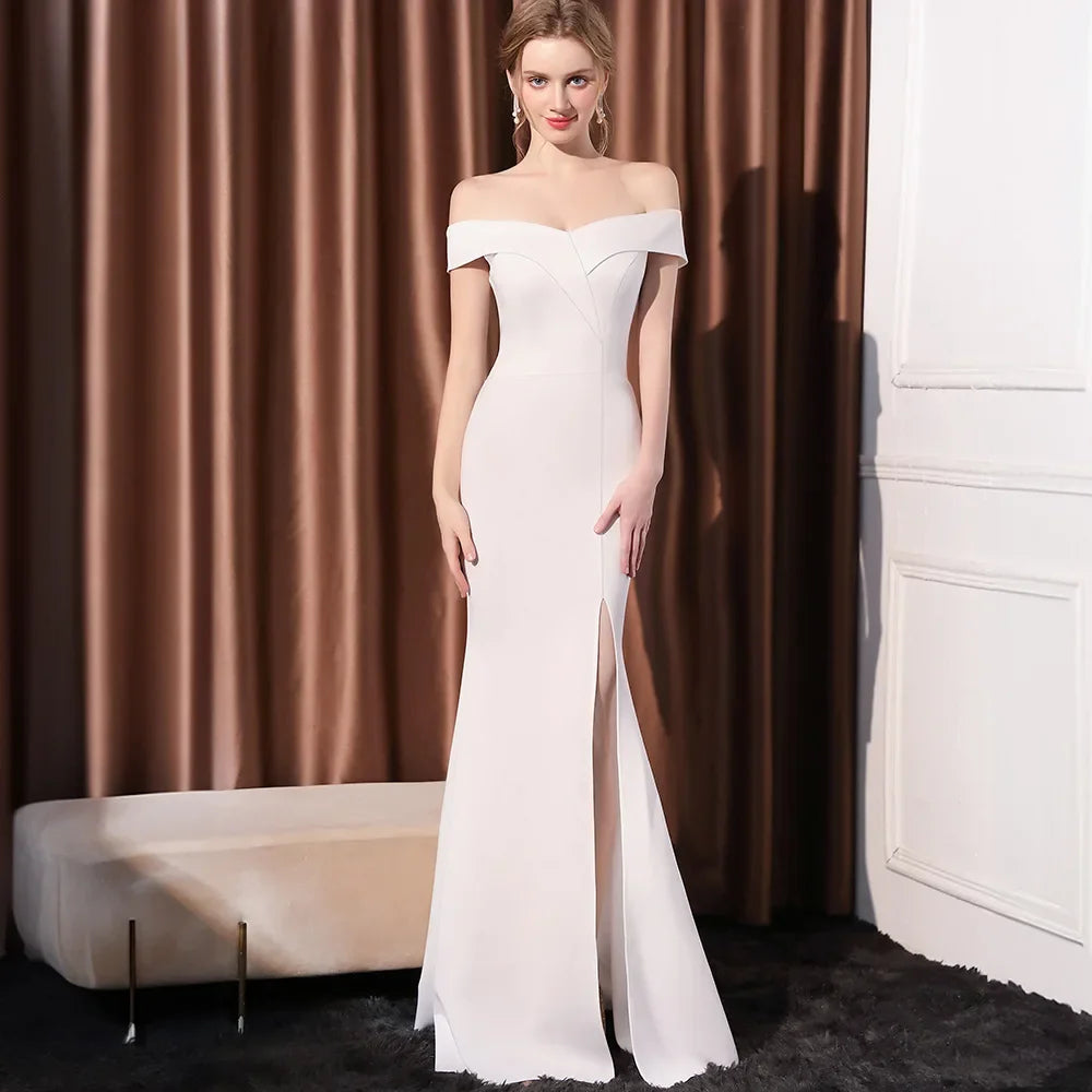 Off-shoulder High Split Slim Celebrity Formal Evening Mermaid Dress