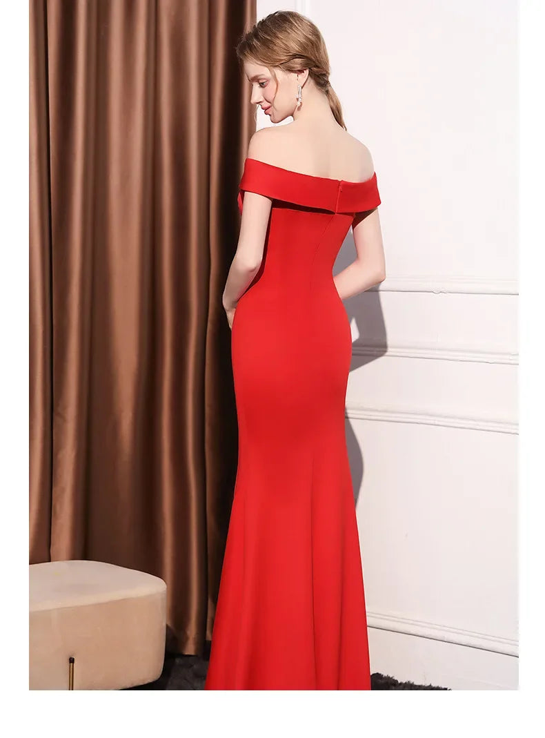 Off-shoulder High Split Slim Celebrity Formal Evening Mermaid Dress