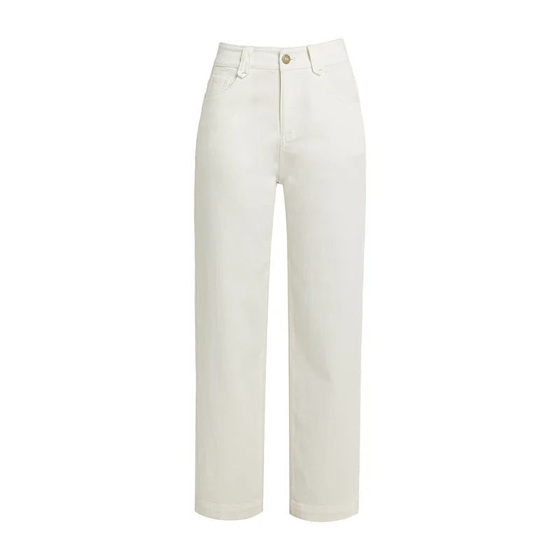 Retro Summer Pear-shaped Women's Tencel Cotton Straight Jeans