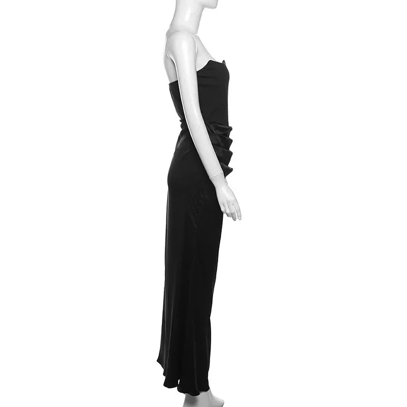 Sexy Backless Slim Mermaid Long Black Evening Dress