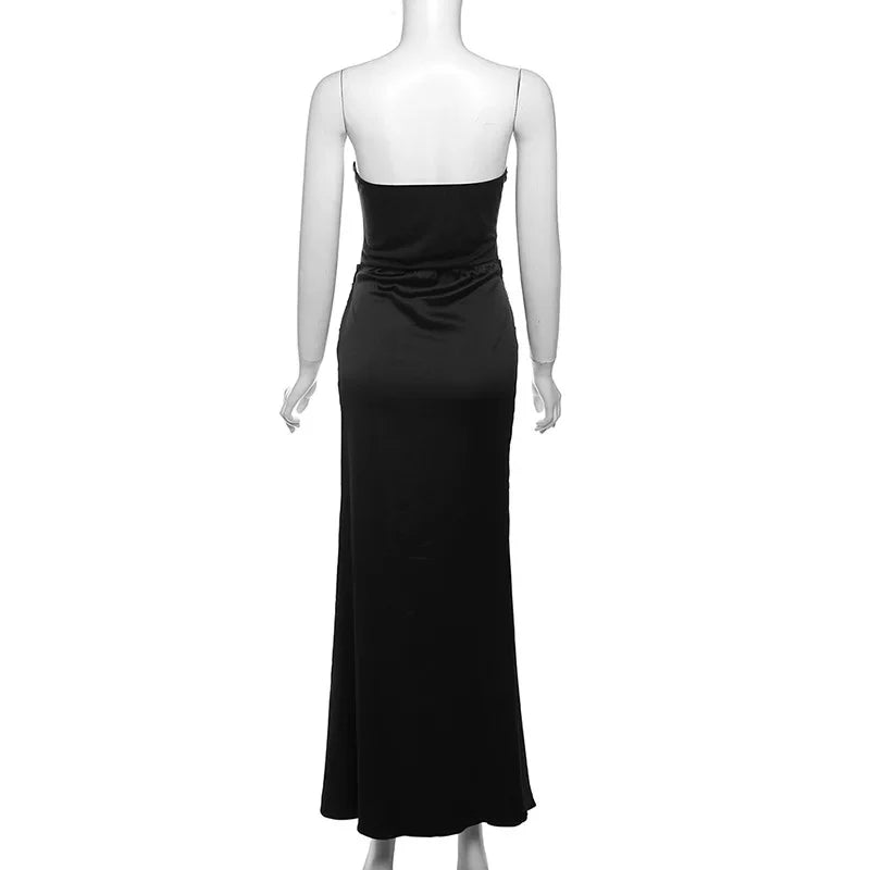 Sexy Backless Slim Mermaid Long Black Evening Dress