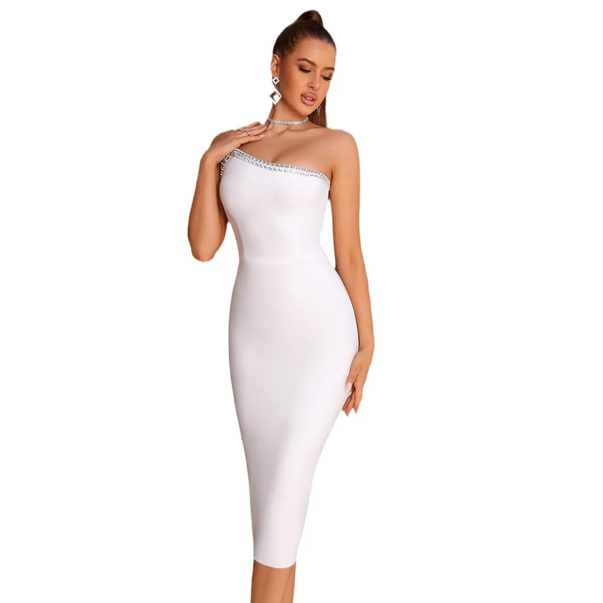 Sexy Strapless Bodycon Knee Length Dress