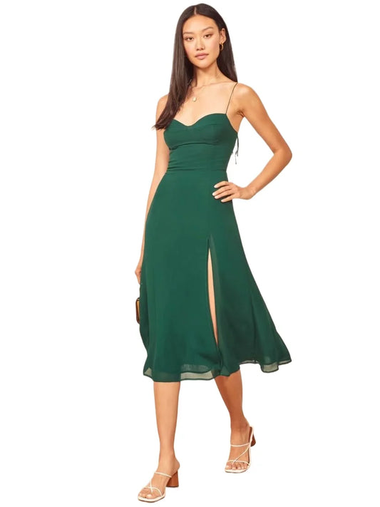 Sexy Sweetheart Spaghetti Straps Backless Split Chiffon Dress