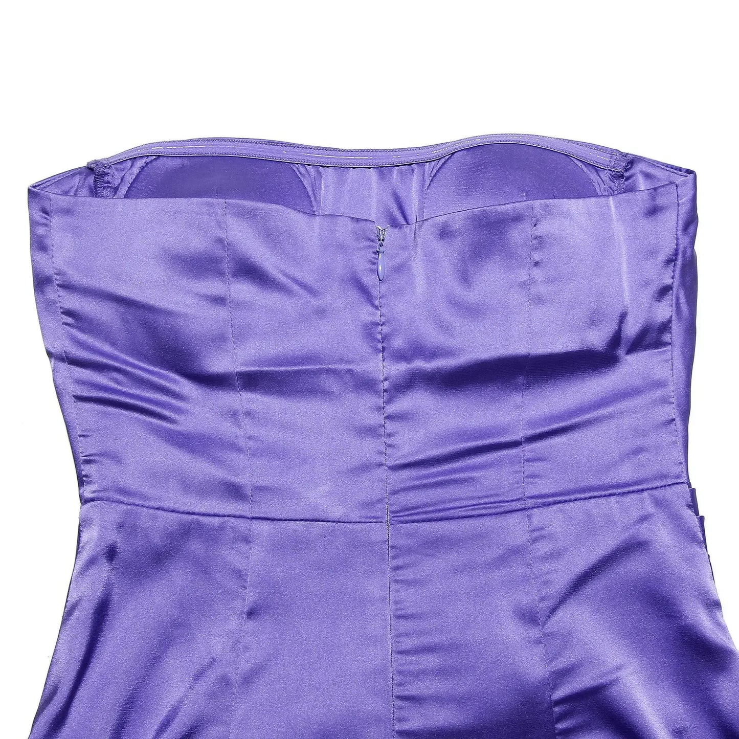 Sexy Tube Top Slim-fitting Strapless Sleeveless Ruched Hip-wrapped Mid-length Formal Evening Dress Purple