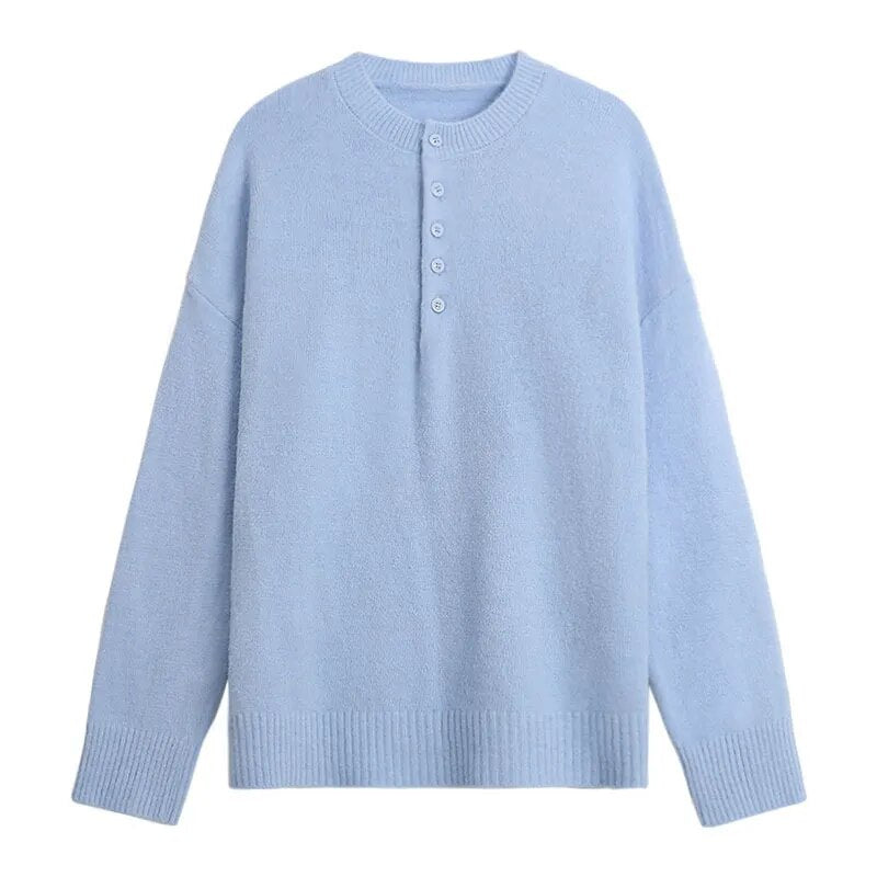 Soft Autumn and Winter 2023 Loose Pullover Long Sleeve Knit Sweater