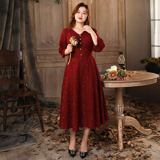 Vintage Plus Size Red Cocktial Semi-fromal Dress