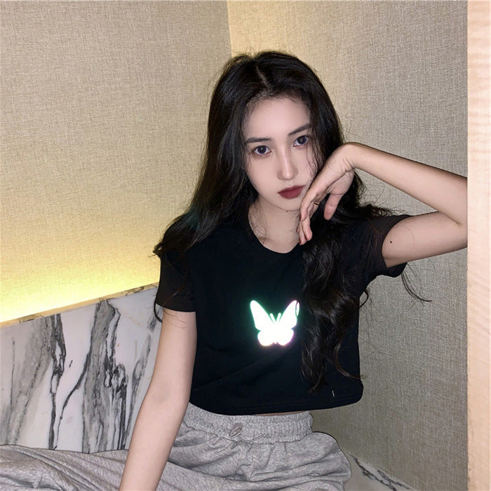 2023 Butterfly Short-sleeved T-shirt Women Top