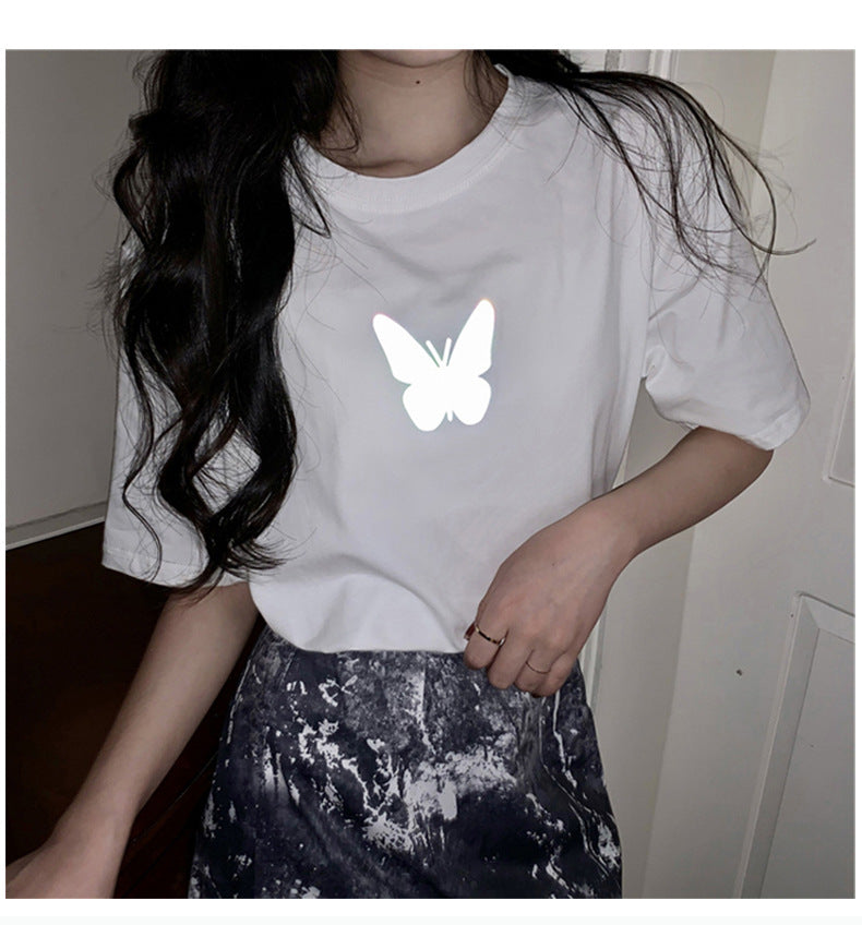 2023 Butterfly Short-sleeved T-shirt Women Top