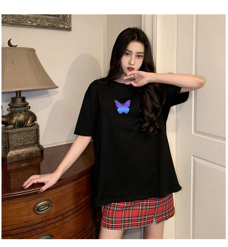 2023 Butterfly Short-sleeved T-shirt Women Top