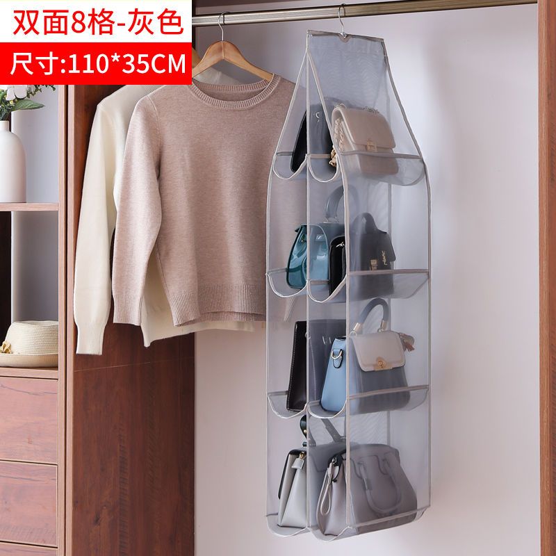 Hanging Fabric Wardrobe Wall-mounted Double-sided Door Dormitory Storage Bag