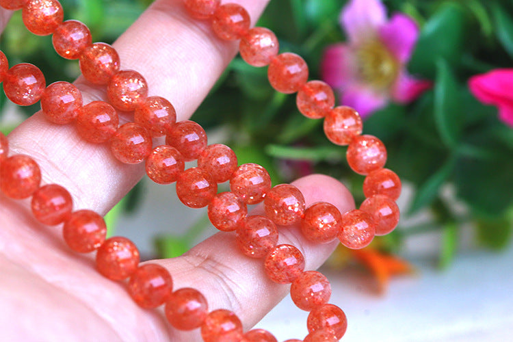 Strawberry Orange Red Crystal Sunstone Bracelet