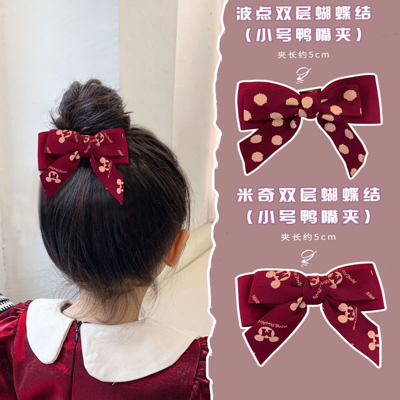 Parent-child Red Bow Princess Cute Hairpin