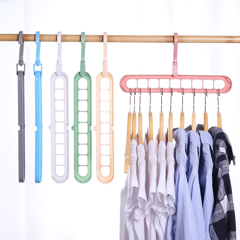 Nine Hole Rotatable Multifunctional Clothes Hanging Closet Organizer