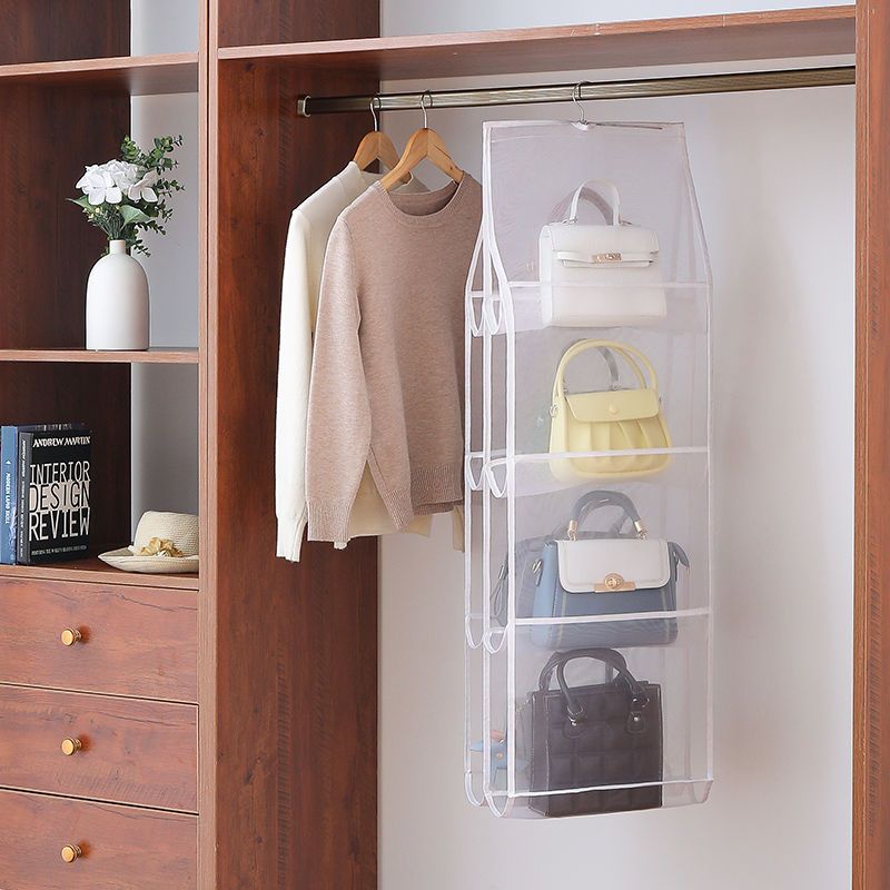 Hanging Fabric Wardrobe Wall-mounted Double-sided Door Dormitory Storage Bag