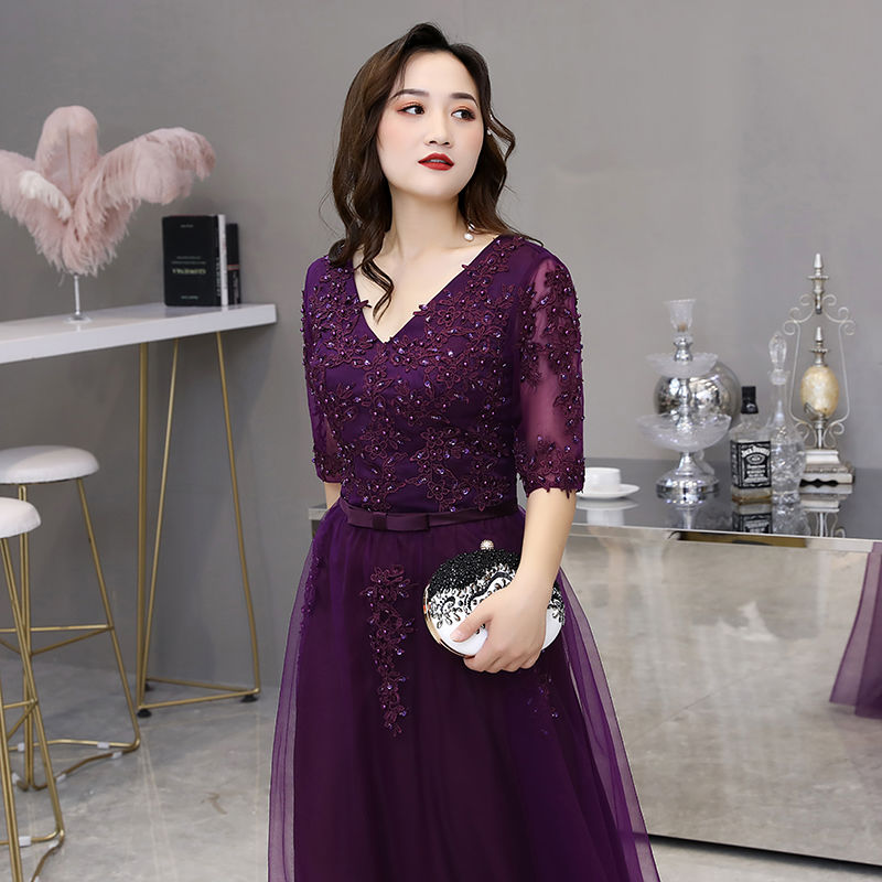 Beading Gorgeous Purple Evening Formal Dress