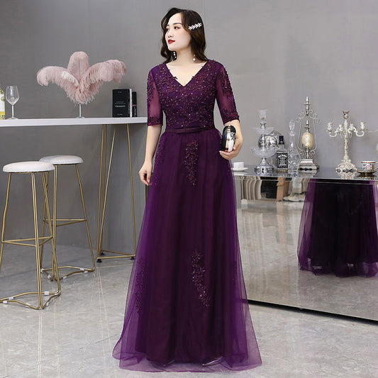 Beading Gorgeous Purple Evening Formal Dress