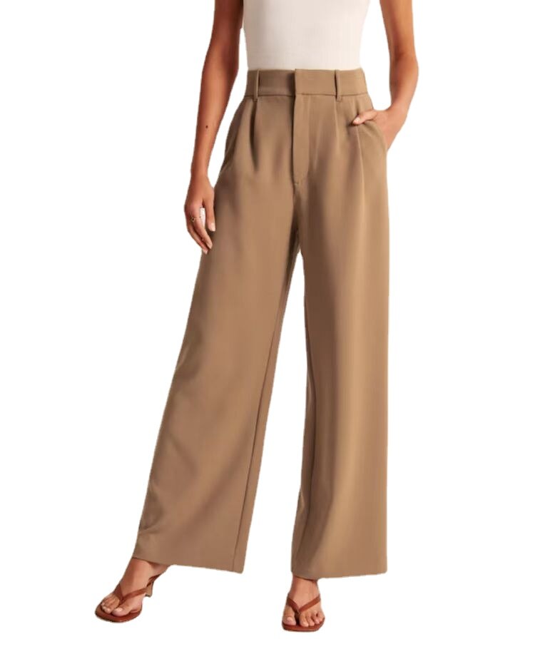 High Waist Wide Leg Casual Suit Pants