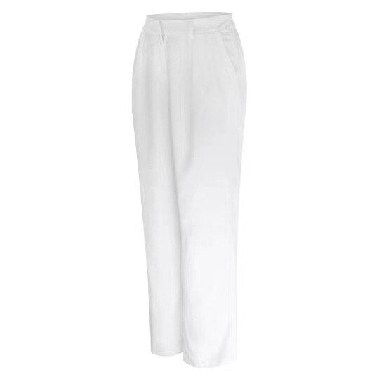 High Waist Wide Leg Casual Suit Pants